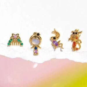 Disney’s Mulan Stud Earrings Set- Gold